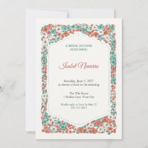 Aquamarine Chanson Bridal Shower Invitation