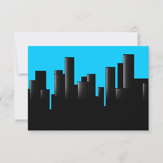 aquamarine cityscape invitation (Front)
