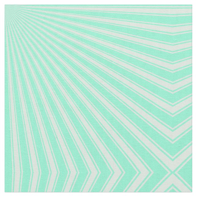 Aquamarine Colour Stripe Funky Pattern Fabric (Close Up)