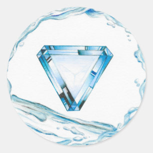 Aquamarine Core Classic Round Sticker