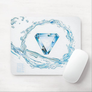 Aquamarine Core Gemstone Mouse Mat