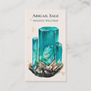 Aquamarine Crystal Holistic Spiritual Yoga Business Card