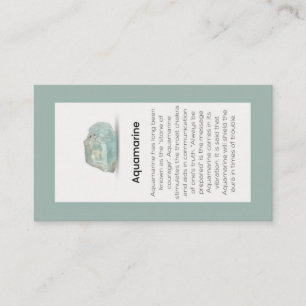 Aquamarine Crystal Meaning Jewellery Display Business Card
