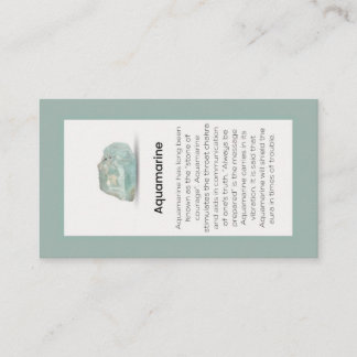 Aquamarine Crystal Meaning Jewellery Display  Business Card