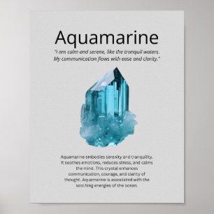 Aquamarine Crystal Meaning Poster