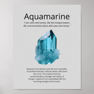Aquamarine Crystal Meaning Poster