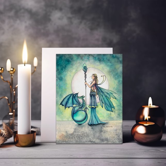 Aquamarine Dragon and Fairy Fantasy Art (Creator Uploaded)