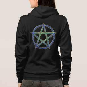 Aquamarine Enchantment: A Gem Pentagram Hoodie