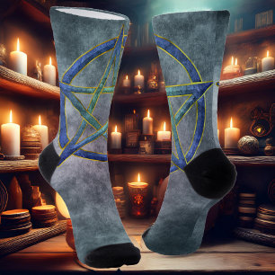 Aquamarine Enchantment: A Gem Pentagram Socks