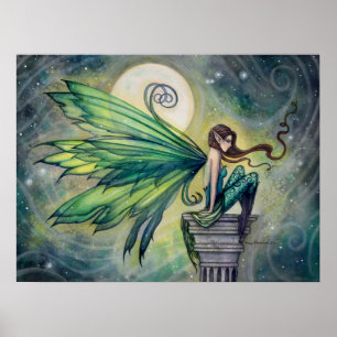 Aquamarine Fairy Fantasy Art Poster Print