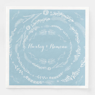 Aquamarine Floral Garland Napkin