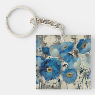 Aquamarine Floral Key Ring