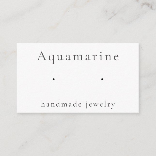 Aquamarine Gemstone Earring Jewellery Display Card (Front)