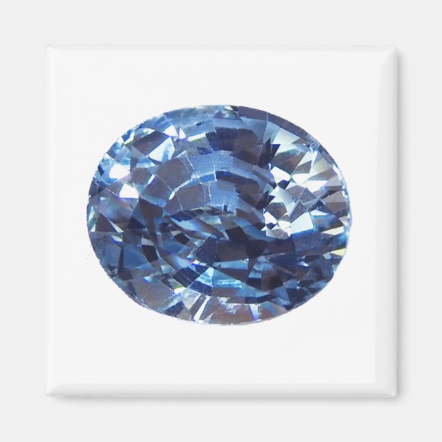 Aquamarine Gemstone Sky Blue Magnet (Front)
