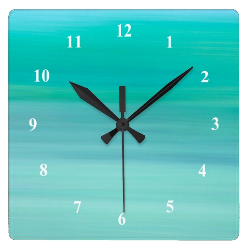 Image of Aquamarine green and blue calm ocean Square Wall Clock