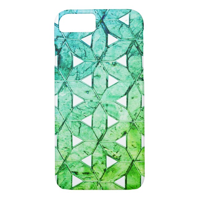 Aquamarine green Mosaic | flower of life Case-Mate iPhone Case (Back)