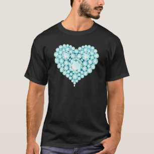 Aquamarine Heart Gems T-Shirt