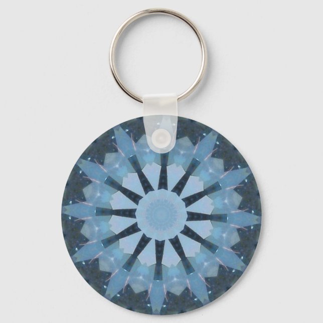 Aquamarine Kaleidoscope Key Ring (Front)