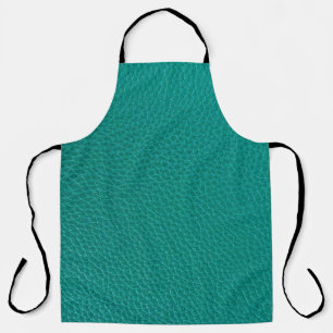 Aquamarine Leather: Fashionable Snake Texture. Apron