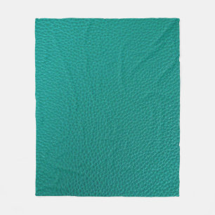 Aquamarine Leather: Fashionable Snake Texture. Fleece Blanket