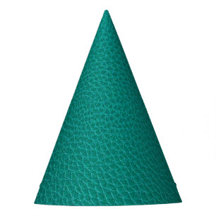 Aquamarine Leather: Fashionable Snake Texture. Party Hat