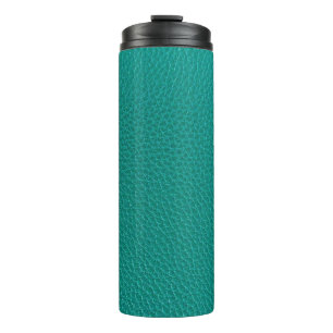 Aquamarine Leather: Fashionable Snake Texture. Thermal Tumbler