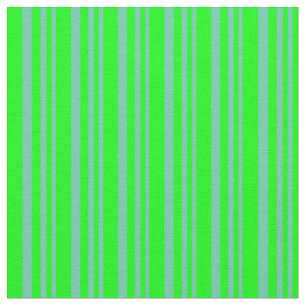 Aquamarine & Lime Colored Lined/Striped Pattern Fabric