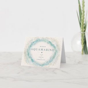 Aquamarine March Birthstone Thank You Card
