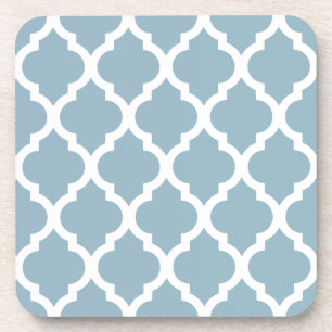 Aquamarine Moroccan Tile Trellis Coaster
