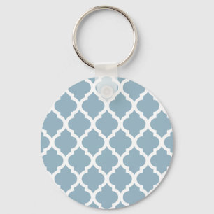 Aquamarine Moroccan Tile Trellis Key Ring