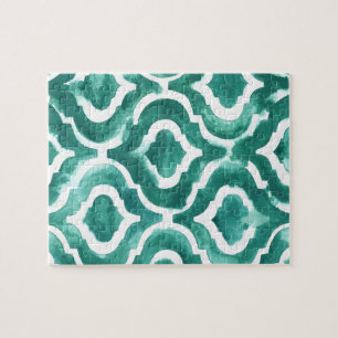 Aquamarine Motif IV Jigsaw Puzzle