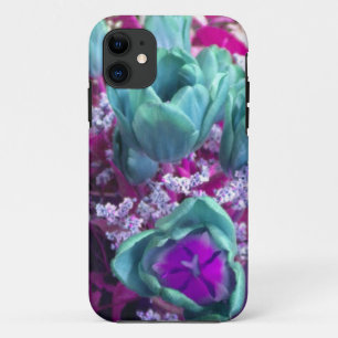 Aquamarine N Purple Tulips iPhone 5 case