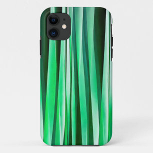 Aquamarine Ocean Stripy Pattern iPhone 11 Case