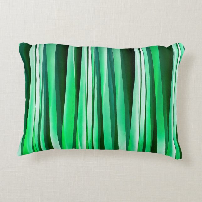 Aquamarine Ocean Stripy Pattern Decorative Cushion (Back)