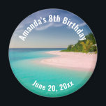 Aquamarine Ocean Tropical Beach Scenic Birthday Magnet<br><div class="desc">Birthday save the date / keepsake magnet with a beautiful photograph. A scenic tropical beach with aquamarine water and a white sandy beach with a lush forest in the back.</div>