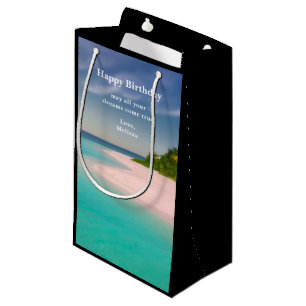 Aquamarine Ocean Tropical Beach Scenic Birthday Small Gift Bag
