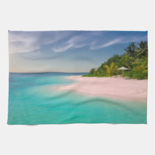 Aquamarine Ocean Tropical Beach Scenic Photo Tea Towel