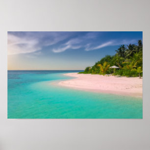 Aquamarine Ocean Tropical Beach Scenic Poster