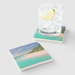Aquamarine Ocean Tropical Beach Scenic Stone Coaster