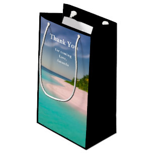 Aquamarine Ocean Tropical Beach Scenic Thank You Small Gift Bag