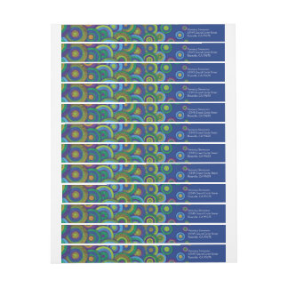 Aquamarine Pattern Wraparound Address Labels