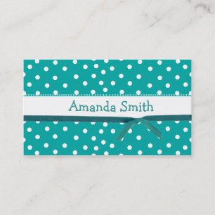 Aquamarine Polka Dot Girl's calling card