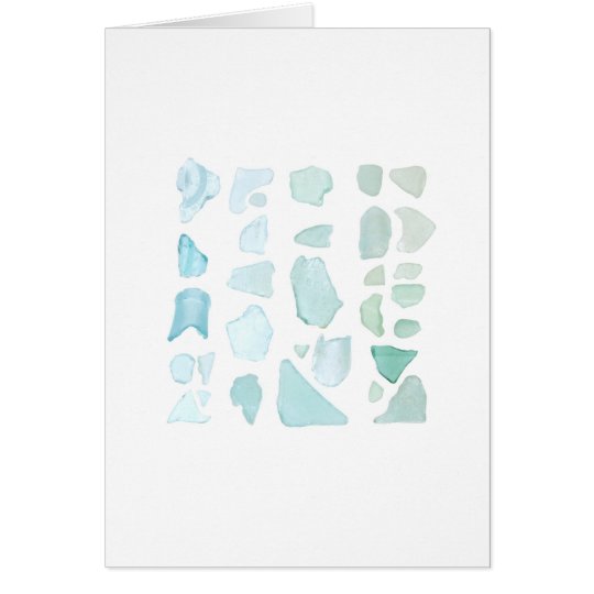 Aquamarine Sea Glass Card