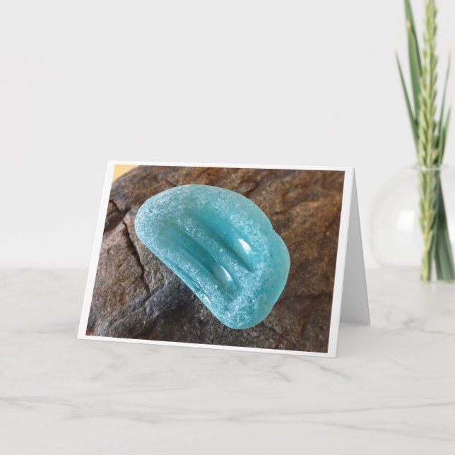 Aquamarine Sea Glass Insulator Segment Card (Front)