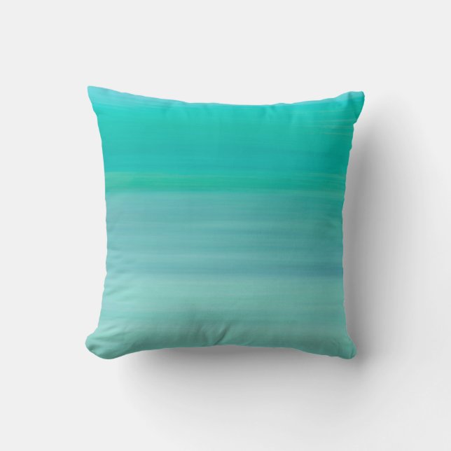 Aquamarine sea ocean waves cushion (Front)