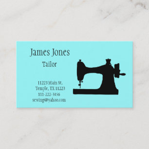Aquamarine Sewing Machine Tailor Business Card