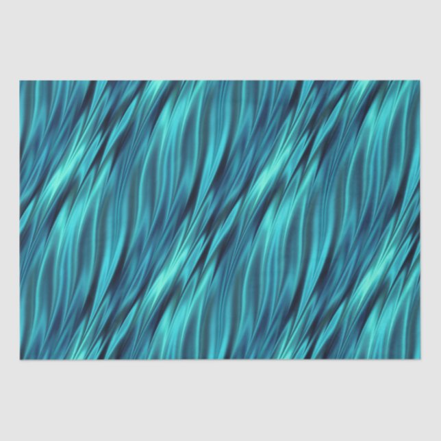 Aquamarine silky waves tissue paper (Front)