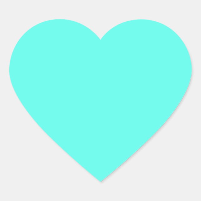 Aquamarine   (solid colour)  heart sticker (Front)