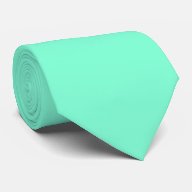 Aquamarine Solid Colour Tie (Rolled)