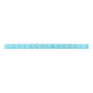 Aquamarine Starfish Ribbon Satin Ribbon